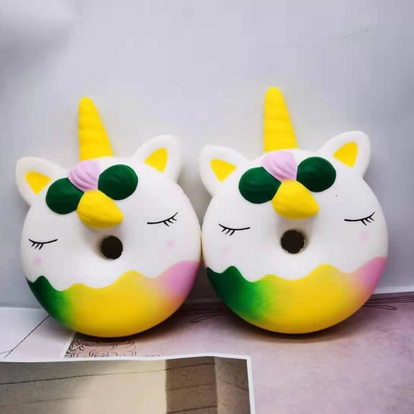 2 Pak 6 Tommer Squishies Jumbo Unicorn Donut Kawaii Blød Langsom