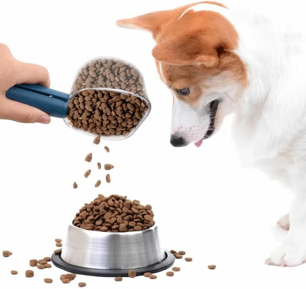 (Pink) Målningsske til dyrefoder, Foderdispenser til hunde og katte, Målbeholder til hundefoder 250 ml