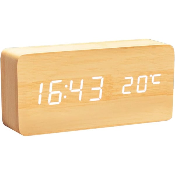 1 piece New creative multifunctional LED wooden clock（15x7x4.5cm）