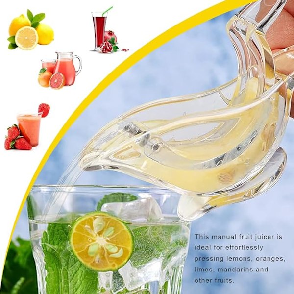 Set med 1 Manuell Citruspress - Citrus Juicer - Transparent - för Kök och Bar