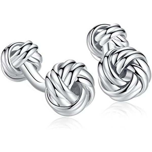 Twist Knot Manschetknapper i Stål til Skjorte Bryllup Forretningsgave