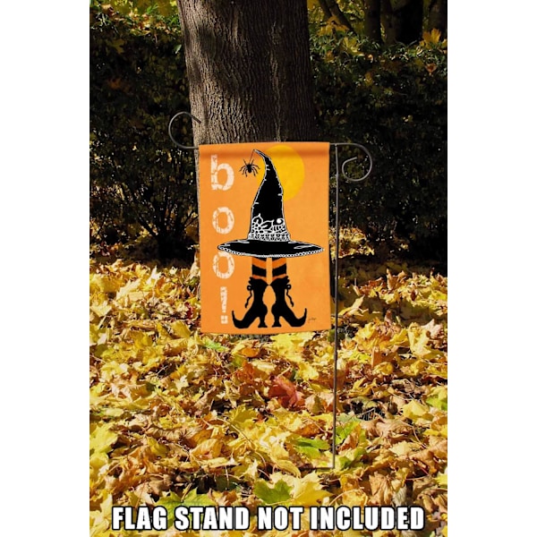 12x18 Tum Dubbelsidig Trädgårdsflagga Halloweenflagga, Boo Boots Spooky Halloween Trädgårdsflagga För Utomhusgårdens Flaggdekoration