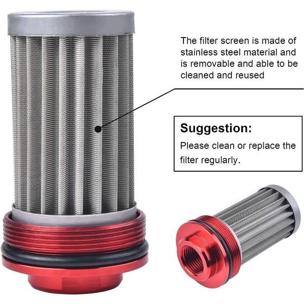 Drivstoffilter 6AN 8AN 10AN Universal Adapter 50MM
