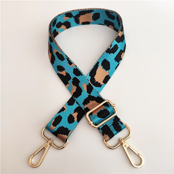 Taske Remme Udskiftning Crossbody Bred Blå Leopard Print Justerbar Guitarrem til Punge