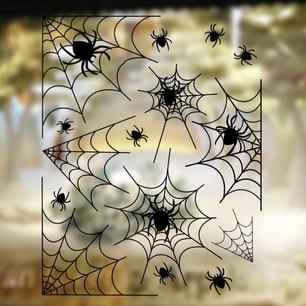 Halloween Spinn og Edderkopp Vindu Klistremerker 5 Stykker