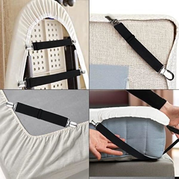 2,5 cm 4-pak Sengestroppe, Justerbare Heavy Duty Sengestroppe, Elastiske Sengestroppe Fastgørere til Seng
