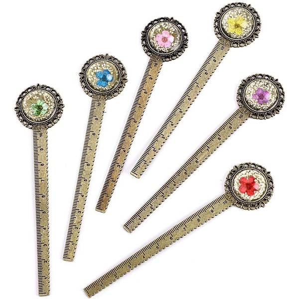 6 kappaletta metallimerkkiviivain pronssi kirjanmerkki retro kirjanmerkki