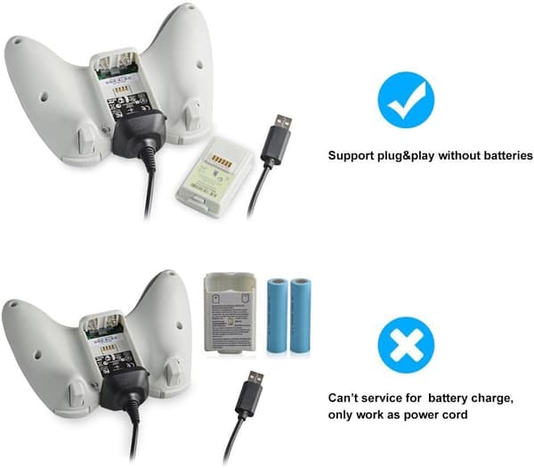 Xbox 360 trådløs controller kabel USB kabel længde 150 cm - Bl