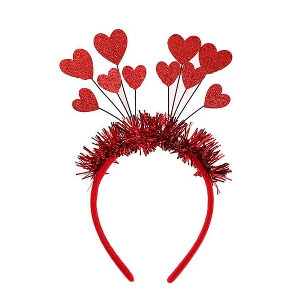 1 Pakk Valentinsdag Hjerte Hodebånd Sekkener Glitrende Hjerte Hårbånd Røde Hjerter Formet Hodebøyle Hodebånd Valentin
