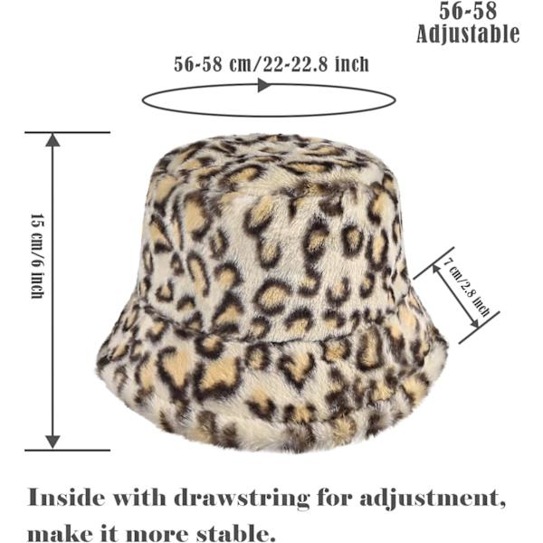 Vintermjuk Konstpäls Plush Bucket Hat, Söt Fiskehatt, Trendig Utomhus Tjock Varm Solhatt för Kvinnor