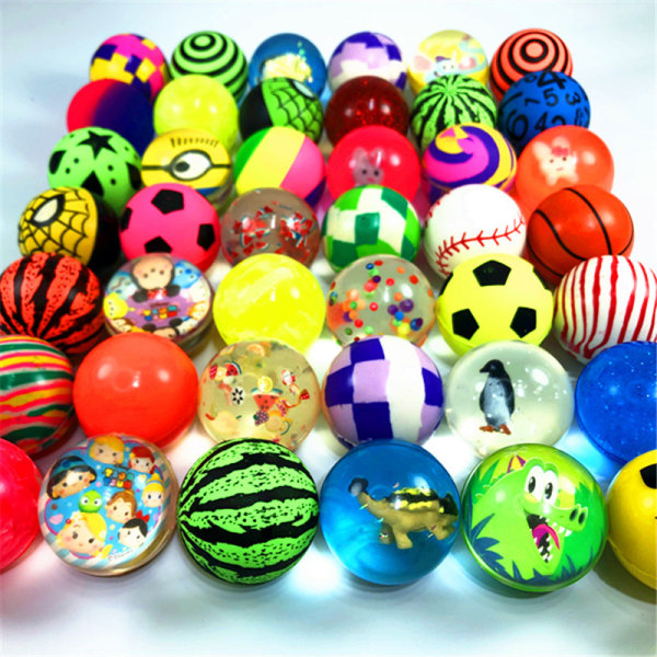 45 mm hoppende baller for festvesker (tilfeldig stil), tombola, barn