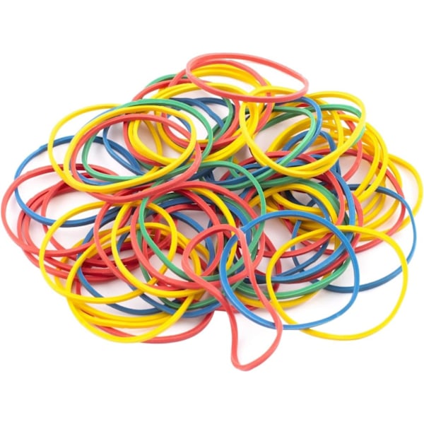 40mm, elastisk gummibånd for hjem, arbeid, kontor, gjenbrukbar og holdbar, pose med 100 stk assorterte farger