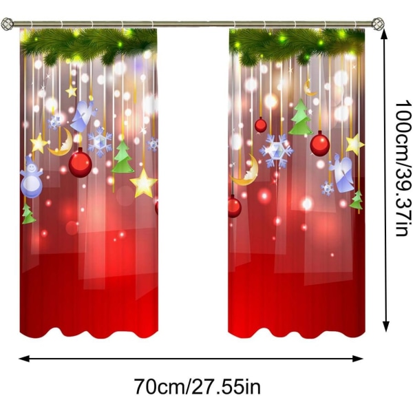 70 x 100 cm Julgardin Dörr Fönster Dekoration Gardin Spets Gardiner Julgardin Fönstergardiner för Sovrum Vardagsrum Balkong Jul Dekoration