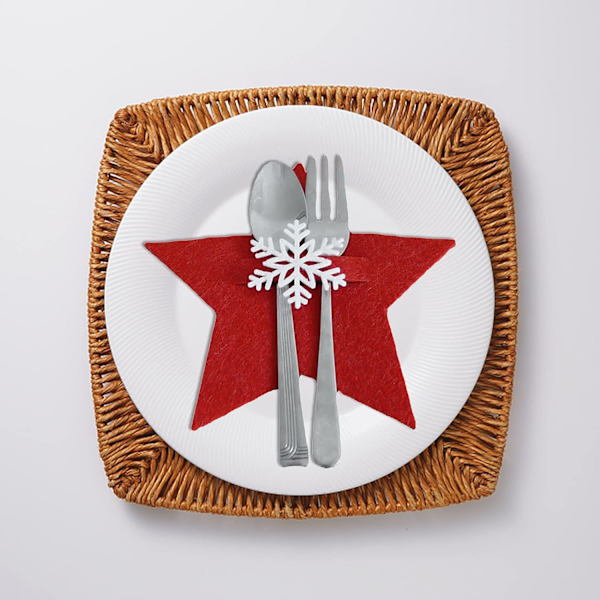 4 stk. julefiltbestikholder, femspidset stjerneform, Chri