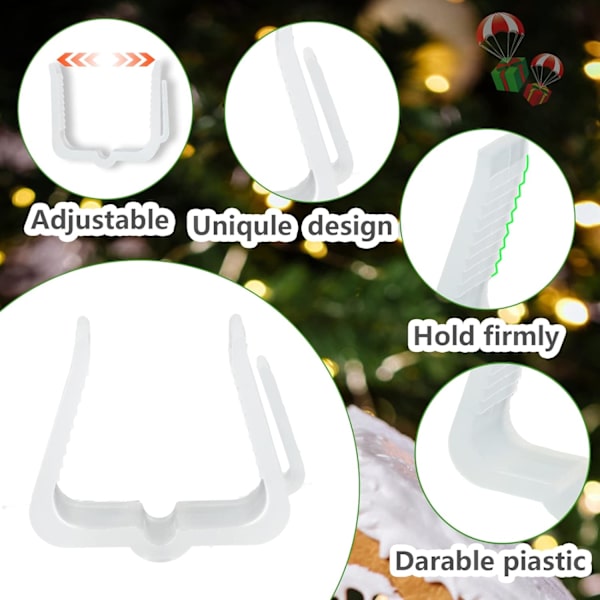 4,2×4,9×1,37 cm Plastjulklappsklipp, Fasciaklipp, Däckräcke Ljusklipp, Semesterljusklipp