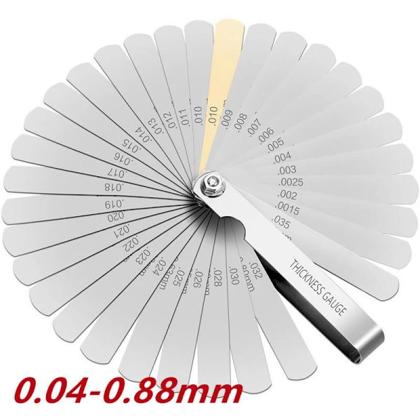 Precision Feeler Gauges 32 Metric(Imperial) Markering Blad för Mätning av Spaltbredd(Tjocklek)