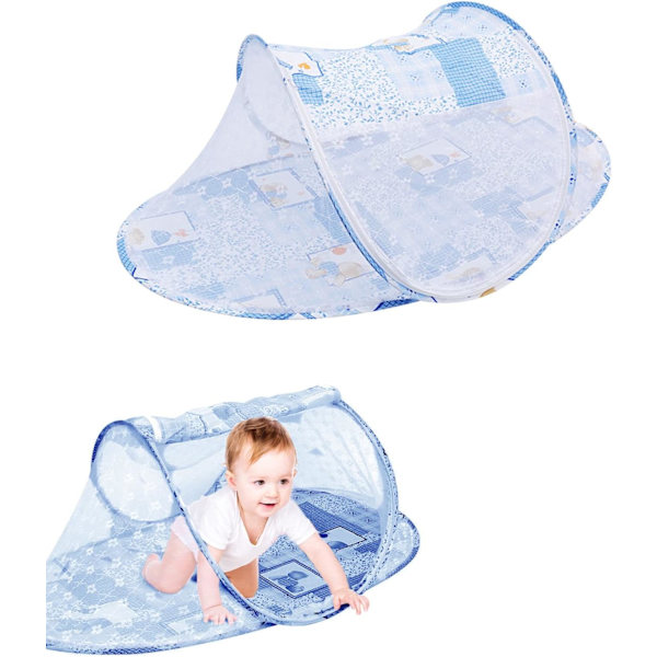 108 x 60 x 38 cm Blå, Bärbar Fällbar Baby Myggnät Fällbar