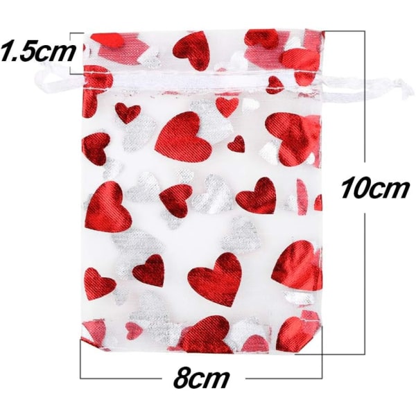 100 kpl Organza-korupusseja Pieni pussipussi Sydänkarkki Dragee Ch