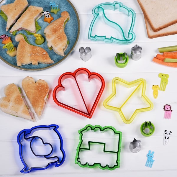 Sandwichkuttere for barn – [20-stk] sett med 5 sandwichformer/c