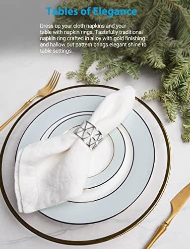 2,9x4,6cm 12-pack Servett Ringar Hållare Silverfärgad Ihålig Design Dekor Middagsfest Bröllop Jul Samling (Silver