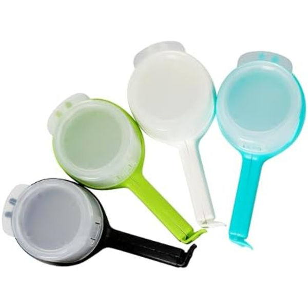 Madklips Sæt, 4 stk. Chipposeklips Lufttætte, Holdbare Plastikklips til Madopbevaring