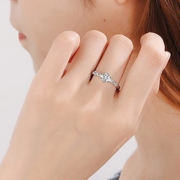 1 stk Snøflak Justerbare Ringer for Kvinner Elegant Sølvbelagt Statement Wrap Band Blomsterringer Mote Expa