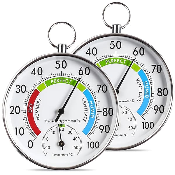 Pack Precision Termometer Hygrometer, Termometer Hygrometer, Omgivningstermometer, Temperatur och Luftfuktighet för Rums Luftkonditionering, Växthus