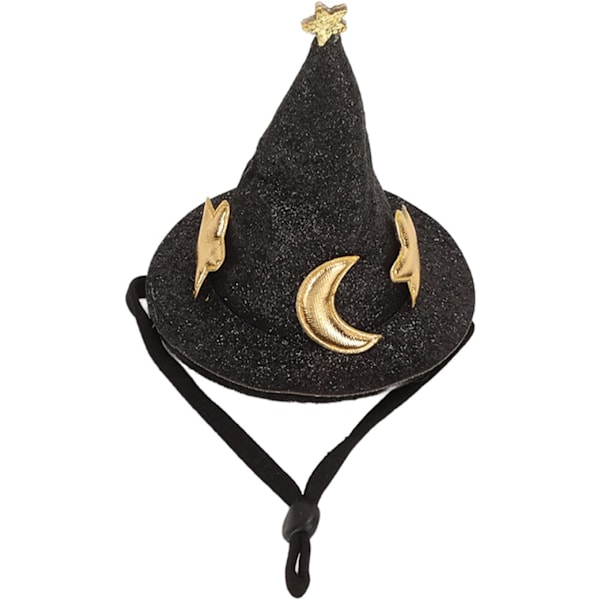 (Svart) Hamsterhatt, Mini Hatt for Små Dyr Øgle Halloween Heksehatt med Justerbar Stropp for Skjeggagam Øgle Guinea Pi