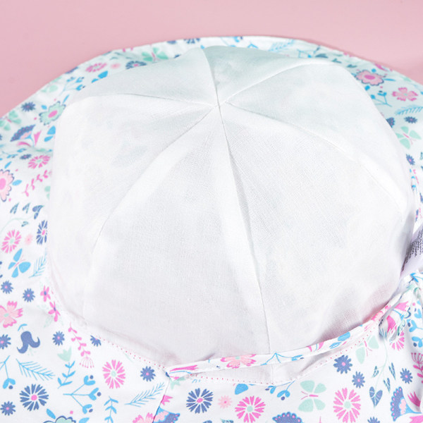 Flickor Tryckt Dome Rosett Solhatt Baby Solhatt Småbarn Baby Flickhatt UPF 50+ Sommar Barn Strand W 50CM