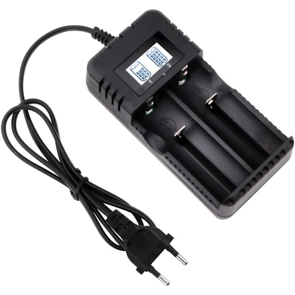 18650 Universell Batteriladdare Intelligent Snabbladdning 2-Slot Huvud med LCD-display Kompatibel med