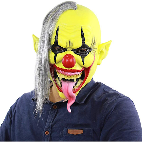 Unisex Halloween skräckmask vuxen kostym clown spöke mask elastiskt band latex mask perfekt för Carn