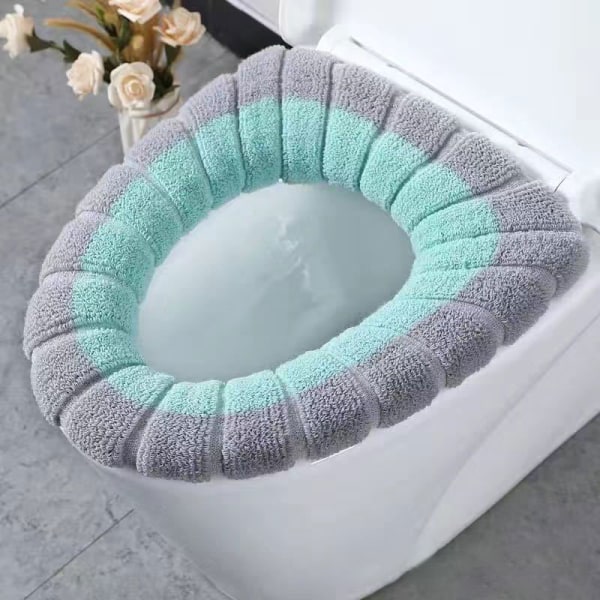 4 Colors Universal Toilet Seat Cover Thick Plush Soft Mat Winter Warm Toilet Pad with Handle Washabl