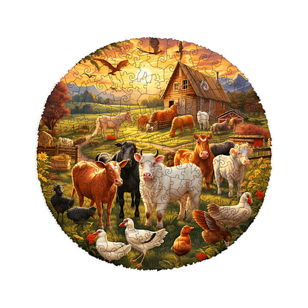 (Gård)Träpussel för vuxna (42x33cm, 220 st), Unik form Pussel