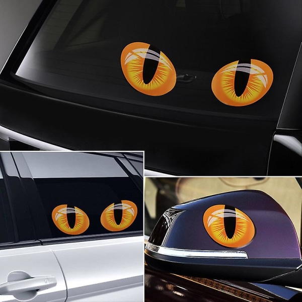 1 par kattögon bilstickers simulering 3d reflekterande stere