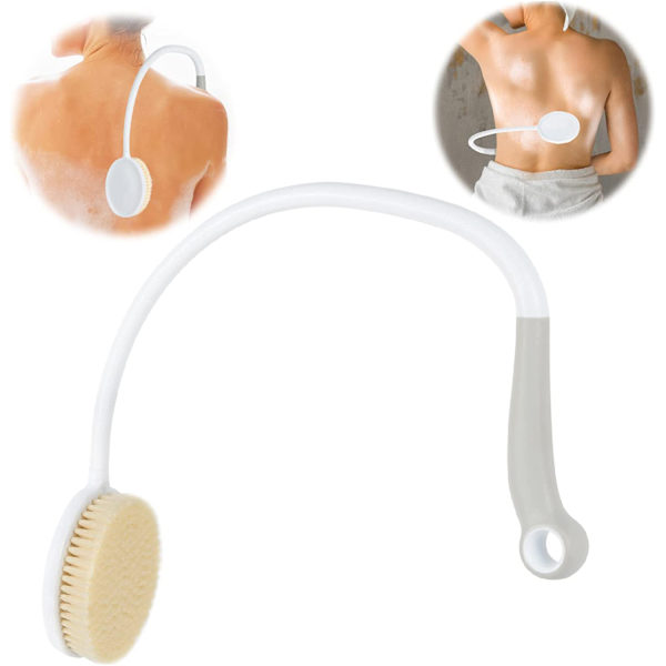 Ryggborste med långt handtag - Ergonomisk duschborste med mjuka borst