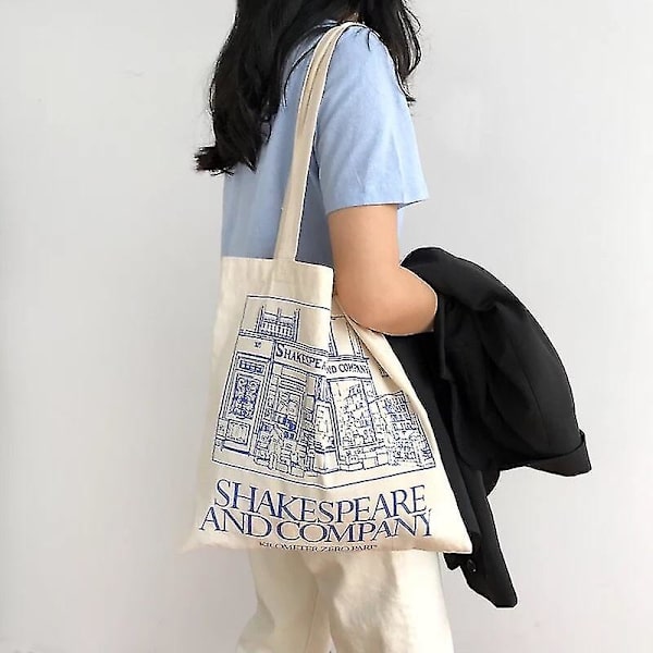 Kvinnor Canvas Axelväska Shakespeare Print Dam Shopping