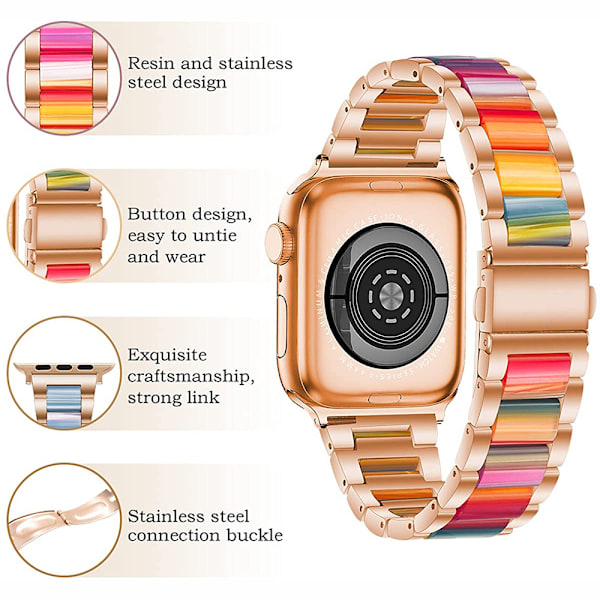 Argent Bracelet en résine compatible avec les bracelets Apple W