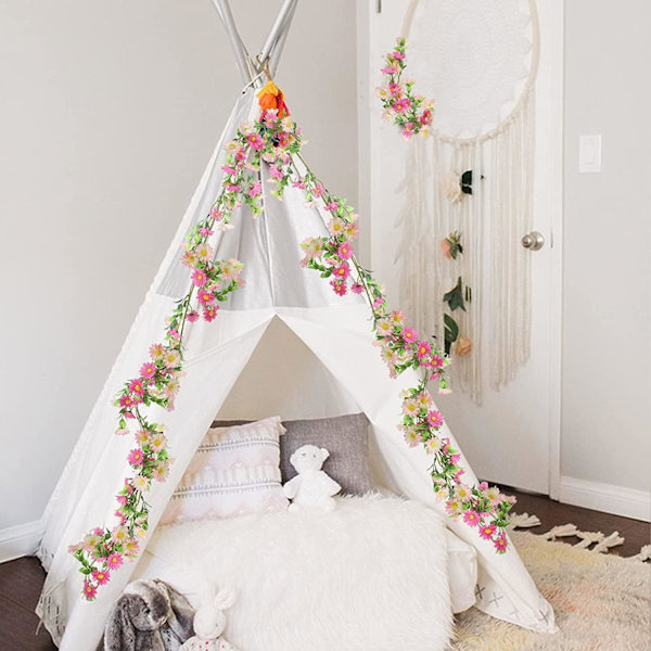 200cm Kunstig Blomsterguirlande Daisy Vine, Kunstig Blomster Bryllup