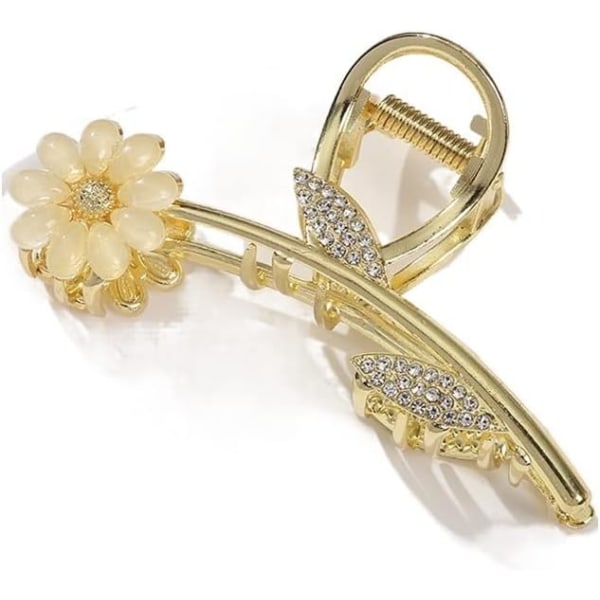 1 Rhinestone Daisy Hårklemme, Kvinners Bakskje, Blomstergrep Klemme, Temperament Haiklemme