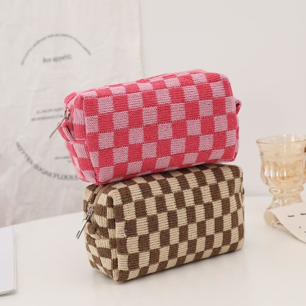 2-pak stor makeuptaske, pensel opbevaringstaske, ternet makeuptaske og rejsetoilettaske