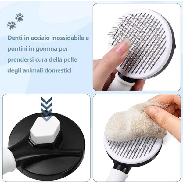 Brush for Small Dogs, Cats. Kitten, Self-Cleaning One-Click Dead and Undercoat Hair Removal