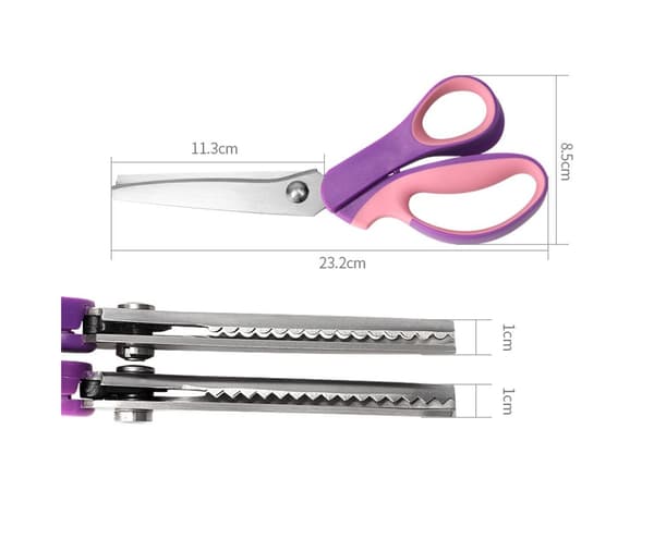 (Lilla) Zigzag saks 23,2 cm Professionel rustfrit stål se