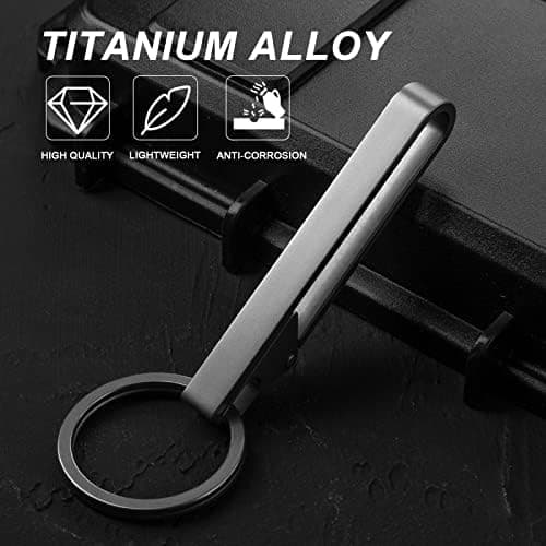 Titanium Bælte Nøgleholder, Bælte Nøgleklips, EDC Duty Bælte Loop Nøglering Klips Med Aftagelig Nøglering, Nøgleringe Til Mænd