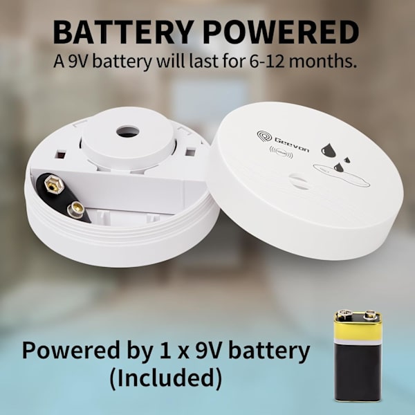 2-pack Vattenläckagedetektorer, 100dB Vattengivare Alarm Översvämningsdetektor för Källare, Badrum, Tvättstugor, Kök