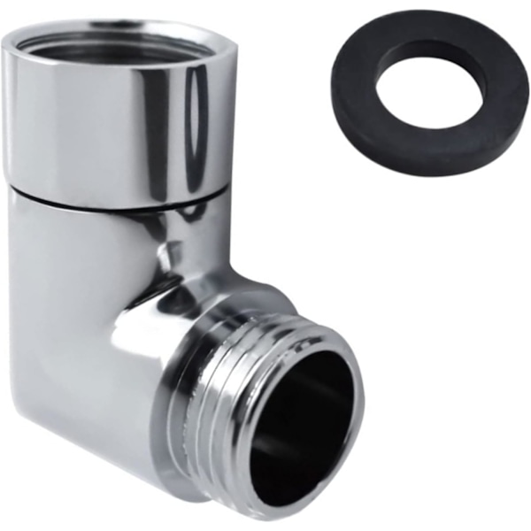 90° Duschhuvud Adapter - Duschhuvud Vinkelkoppling - Duschslang Adapter Silver