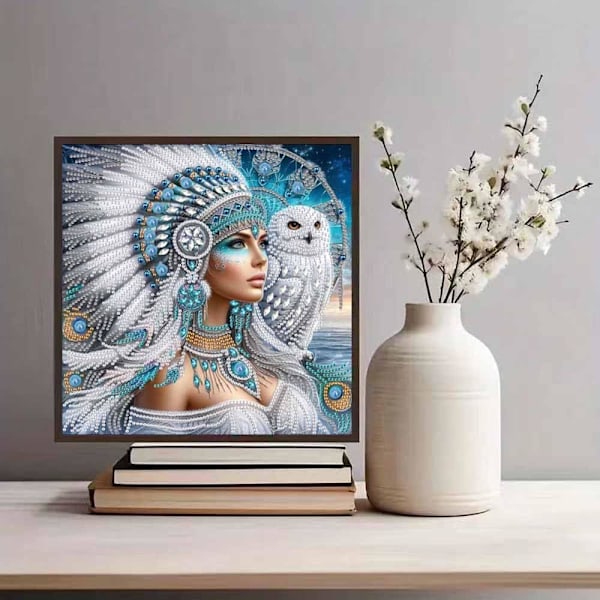 12×12 Tum Specialformade Diamantkonstsatser för Vuxna, 5D Diamantmålningssatser för Djurörn, DIY Kristallstrass Ädelstenskonst för Vuxna Hemväggsdekor