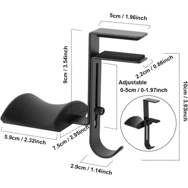 Justerbart headsetstativ, øretelefonhengende brakett, skrivebordsplassbesparende holder, for alle Bluetooth G
