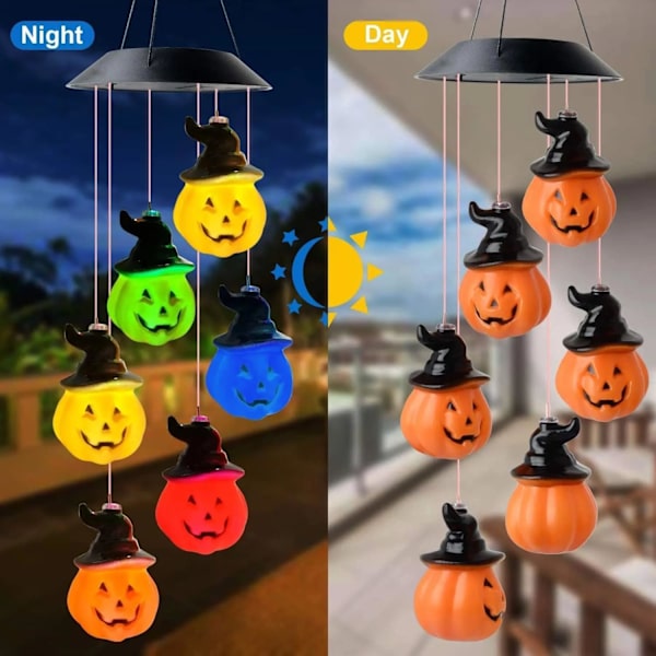 Kurpitsa Halloween Solar Tuulikellot Valot Väri Vaihtavat Puutarha Veranta Piha Piha Sisustus