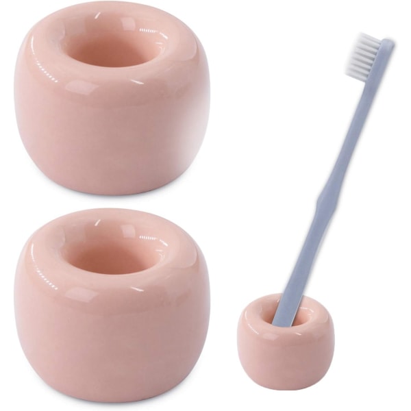 Keramisk tannbørsteholderstativ, mini håndlaget par tannbørste