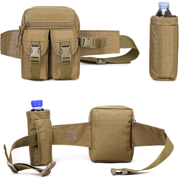 1 kpl Tactical vyölaukku vyötärölaukku lonkkavyö ulkoiluun kalastukseen Bumbag vesipullotaskulla